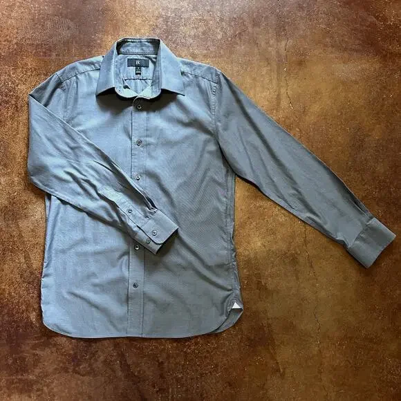 slim fit wrinkle resistant dress shirt Oskar Easy Care Dress Shirt for Tall Men in Cobalt Mini Check M / Extra Tall / Cobalt Mini Check main image 1